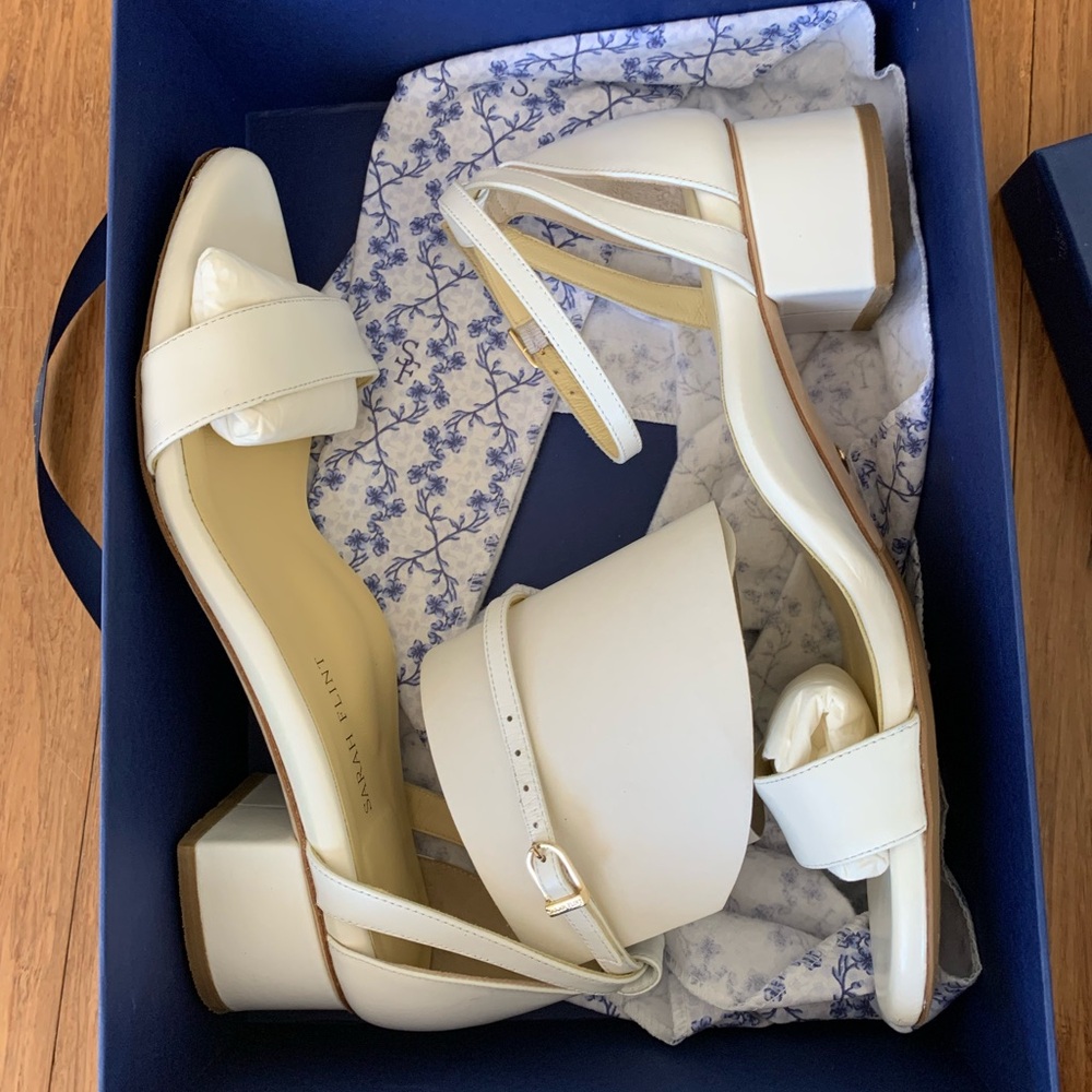Sarah Flint Perfect Block Sandal 30 in White Calf 39.5